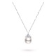 11.0-12.0mm White South Sea Pearl & Diamond Queenie Pendant in 18K Gold - AAA Quality