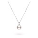 11.0-12.0mm White South Sea Pearl & Diamond Bezel Pendant in 18K Gold - AAAA Quality