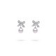 8.0-9.0mm White South Sea Pearl Bow Dolly Earrings in 18K Gold - AAAA Quality