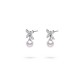 8.0-9.0mm White South Sea Pearl Bow Dolly Earrings in 18K Gold - AAAA Quality