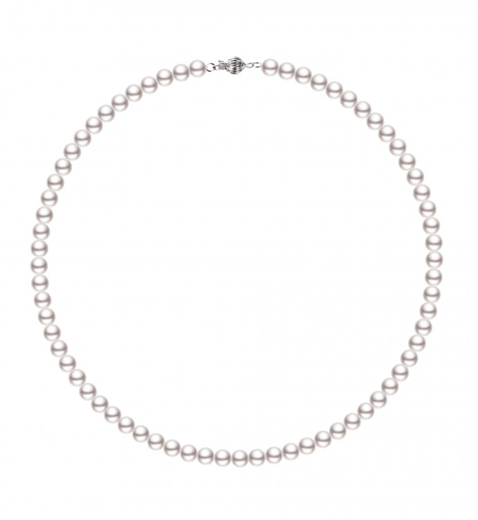 6.0-6.5mm White Freshwater Pearl Necklace - AAAA Quality