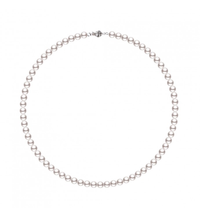 6.0-6.5mm White Freshwater Pearl Necklace - AAAA Quality