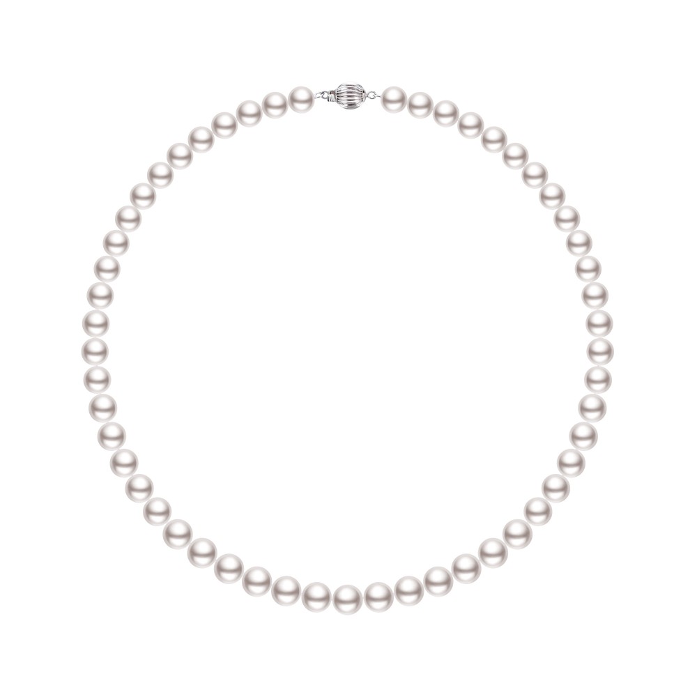 7.5-8.0mm White Freshwater Pearl Necklace - AAA Quality