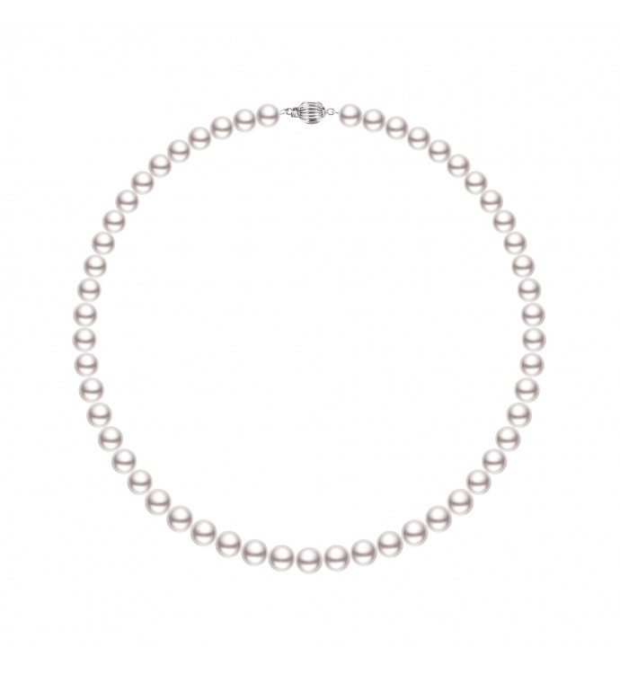7.5-8.0mm White Freshwater Pearl Necklace - AAA Quality