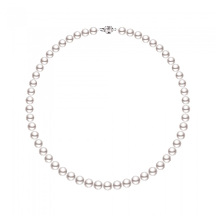 7.5-8.0mm White Freshwater Pearl Necklace - AAA Quality