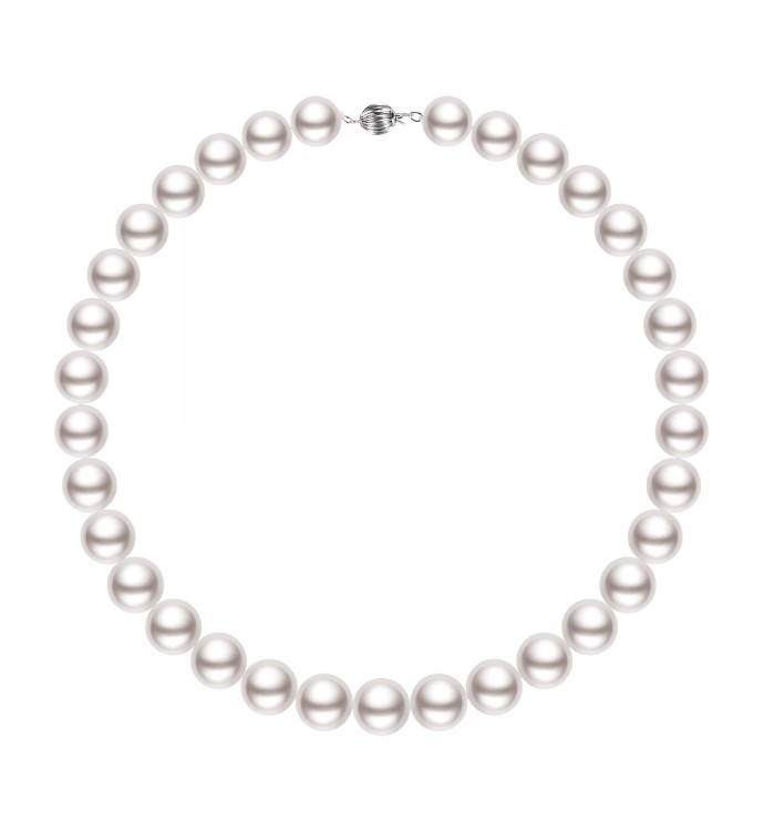 12.0-14.0mm White Freshwater Pearl Necklace - AAA Quality