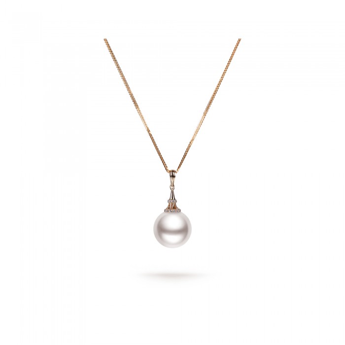 11.0-12.0mm White Freshwater Pearl Darling Pendant in 18K Gold - AAAAA Quality