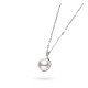 12.0-13.0mm White Freshwater Pearl Swan Pendant in Sterling Silver - AAAAA Quality