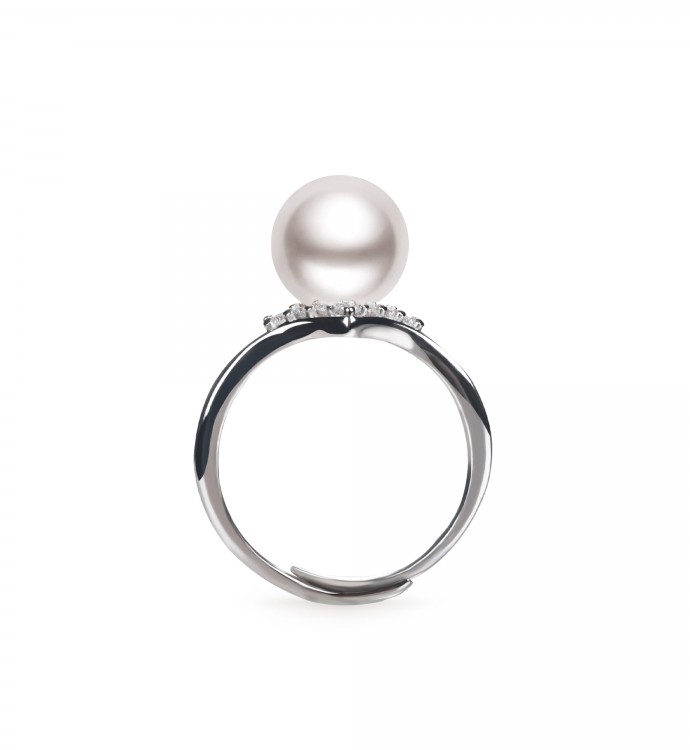 8.5-9.0mm White Freshwater Pearl Princess Ring - AAA Quality