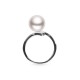 9.0-10.0mm White Freshwater Pearl Loop Ring - AAAAA Quality