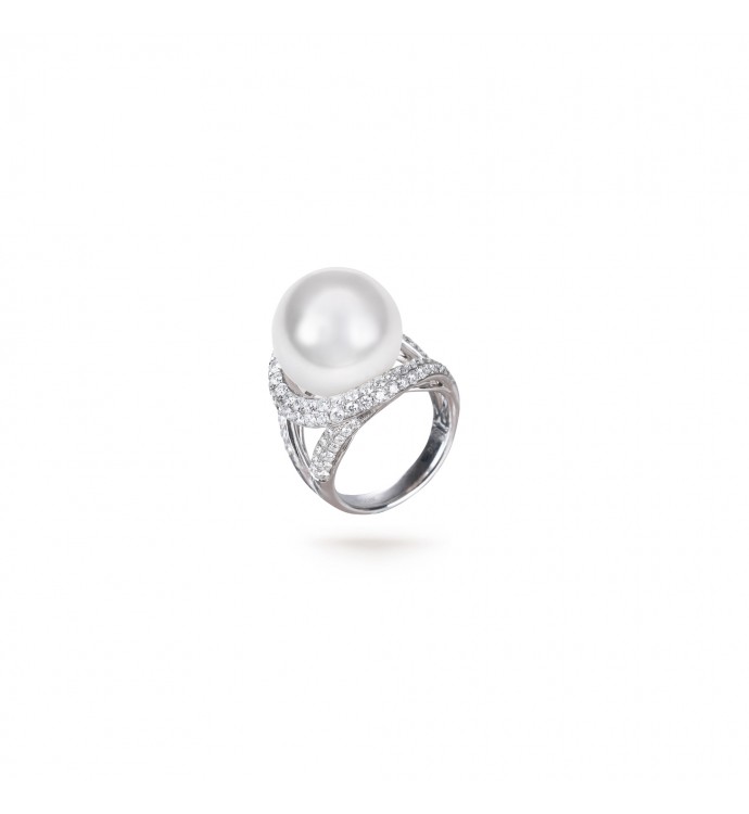 13.0-14.0mm White South Sea Pearl Tessa Ring - AAAAA Quality