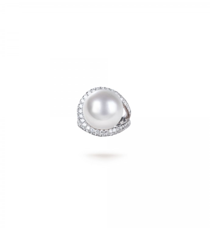 13.0-14.0mm White South Sea Pearl Tessa Ring - AAAAA Quality