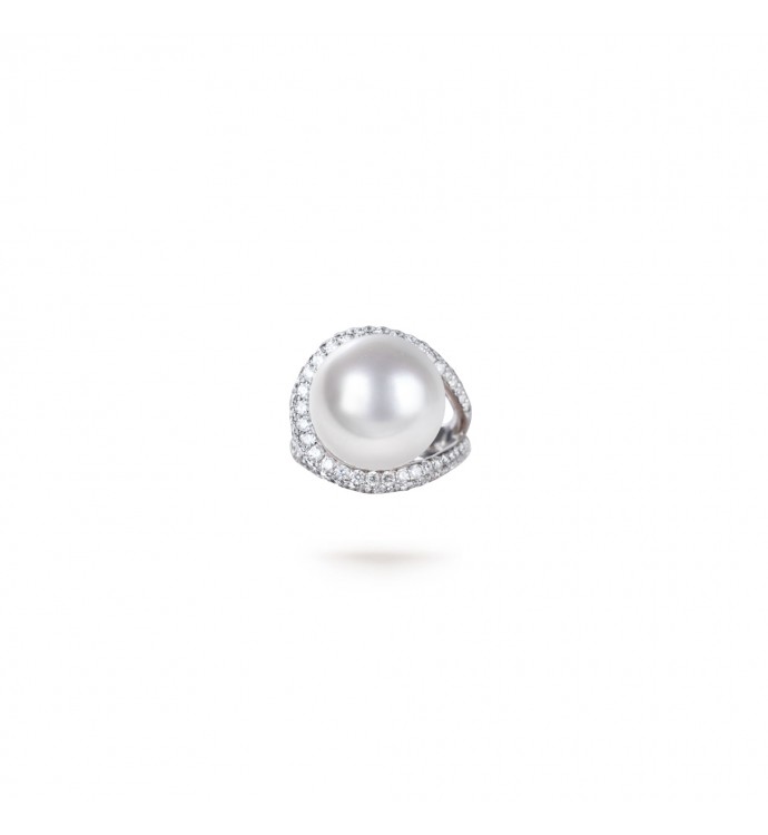 13.0-14.0mm White South Sea Pearl Tessa Ring - AAAAA Quality