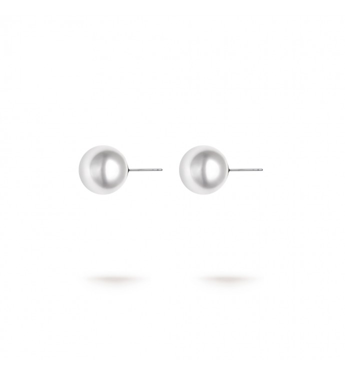 10.0-11.0mm White South Sea Round Pearl Stud Earrings in 18K Gold - AAAAA Quality