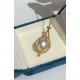 14.0-15.0mm Freshwater Pearl Lavalier Circle Pendant - Yellow Gold