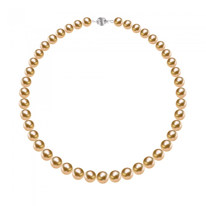 9.0-11.0mm Golden South Sea Pearl Necklace - AAAAA Quality