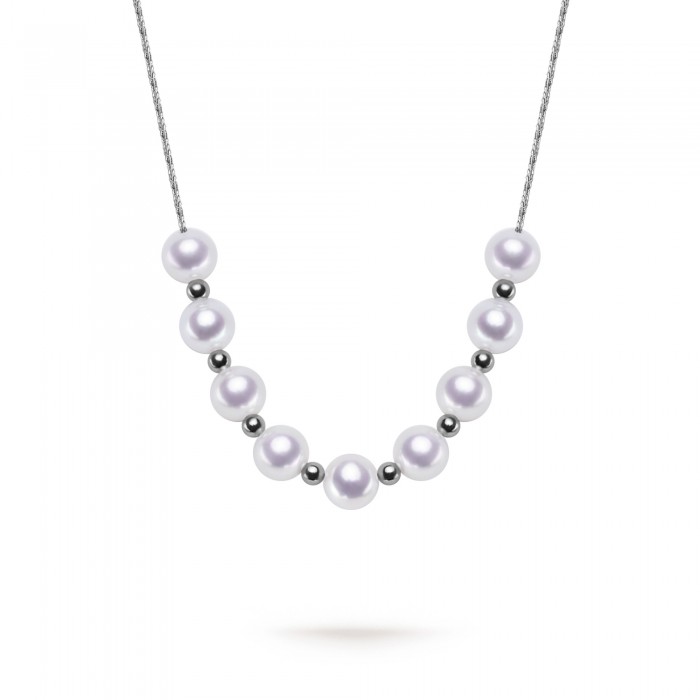 6.0-7.0mm White Freshwater Pearl Pendant Necklace in Sterling Silver - AAAA Quality