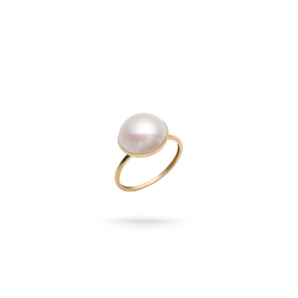 White Mabe Pearl Ring- AAA Quality