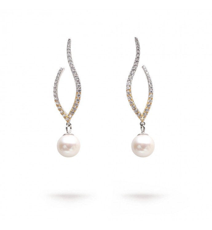 AAA Quality White Freshwater Cultured Pearl Set - Sterling Silver Pendant & Earrings Gift For Women - View #6