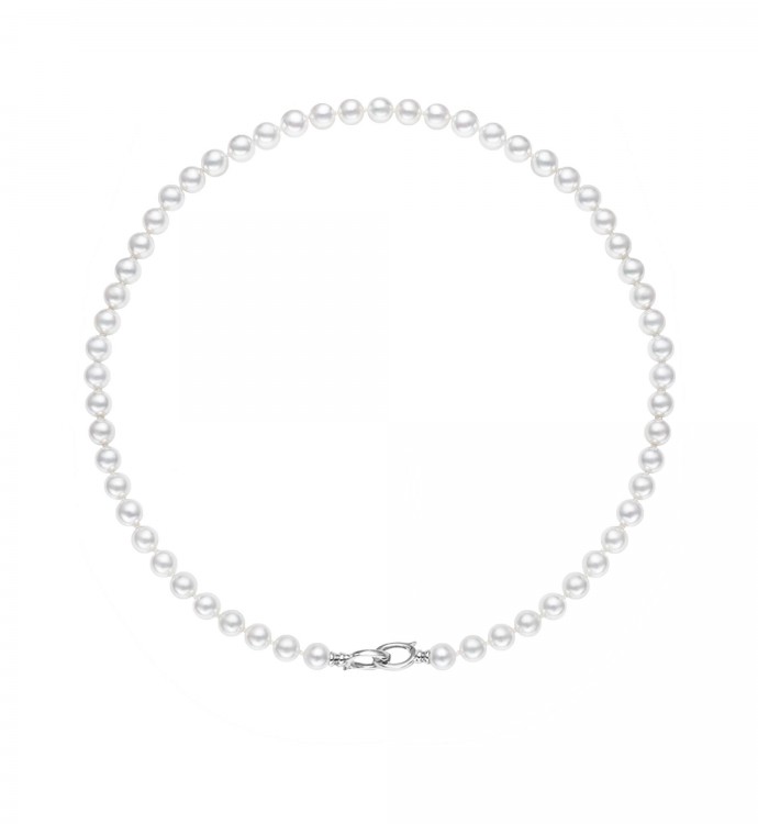 7.0-7.5mm White Akoya Pearl Necklace - AAAAA Quality