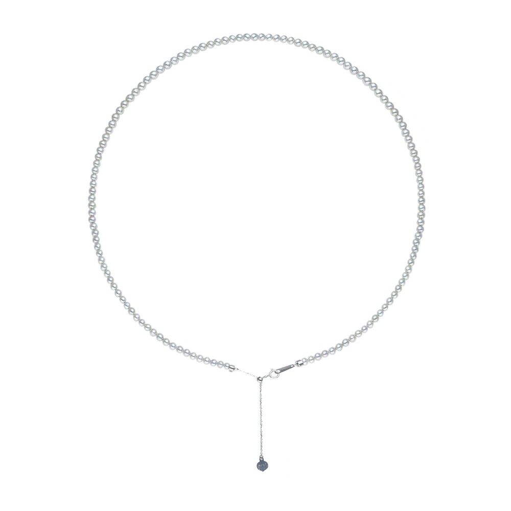 3.0-3.5mm Blue-grey Akoya Pearl Chain Necklace - AAAAA Quality