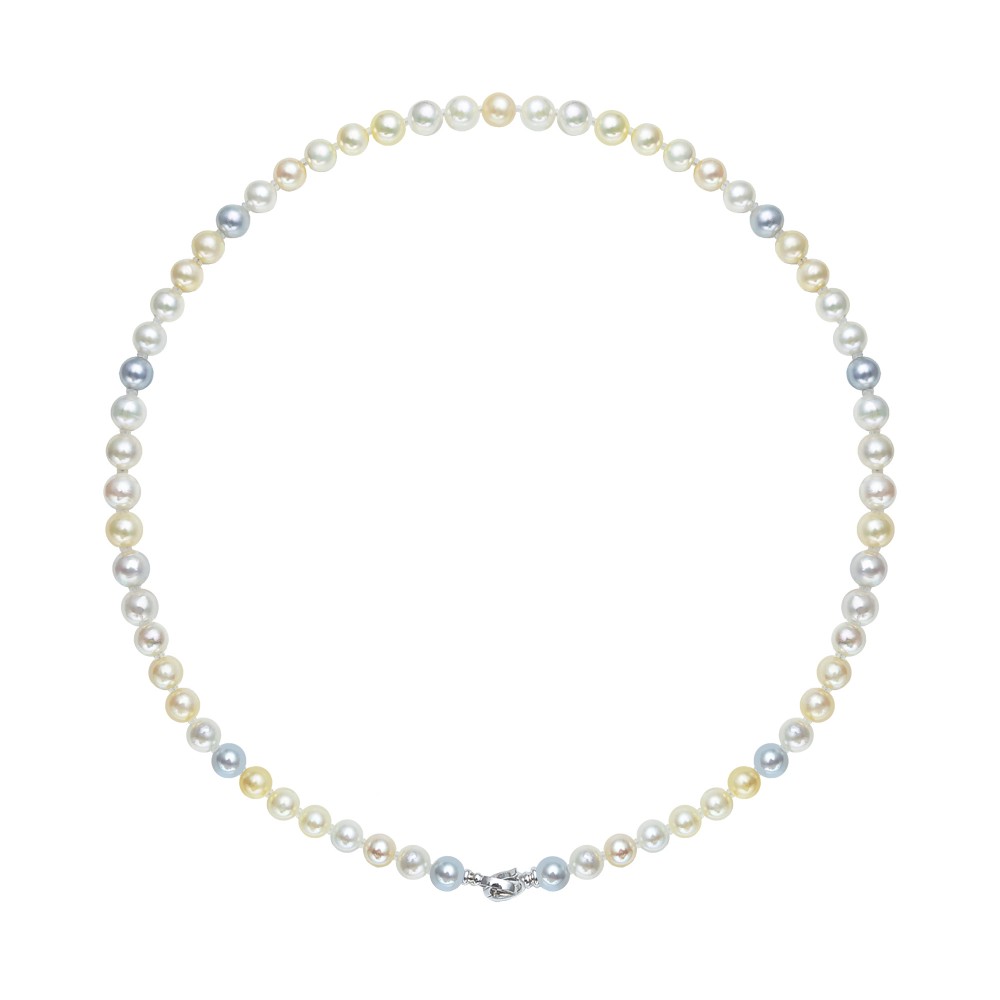 6.0-7.0mm Multicolor Akoya Pearl Necklace - AAAA Quality