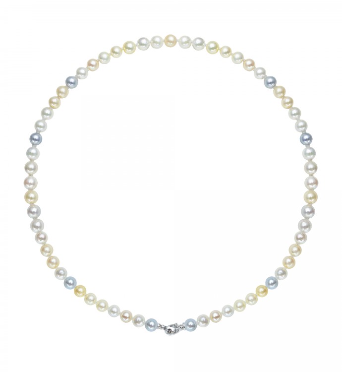 6.0-7.0mm Multicolor Akoya Pearl Necklace - AAAA Quality