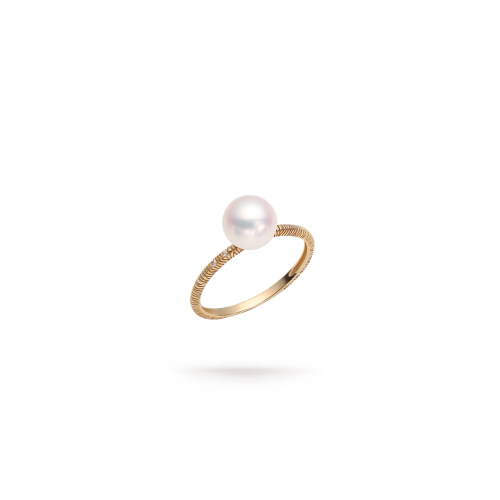 7.0-7.5mm White Akoya Pearl Ring- AAAA Quality