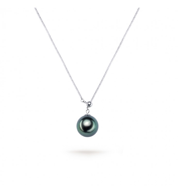 9.5-10.0mm Tahitian Pearl Pendant Adjustable Chain - AAAA Quality