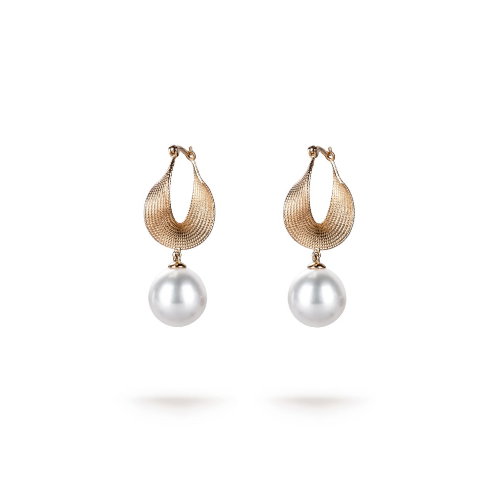 white south sea pearl hoop earrings