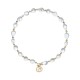 Irregular Pearl Strand Chain Coin Pendant Necklace