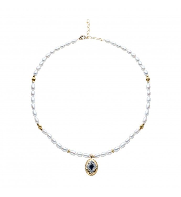 Dreamy Crystal Freshwater Pendant Choker Necklace - AAA Quality