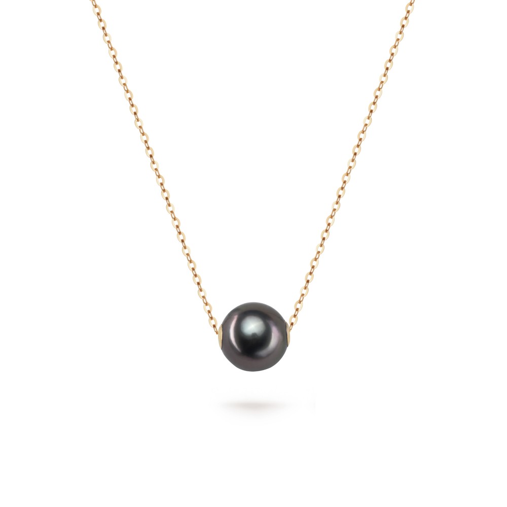 9.0-10.0mm Tahitian Pearl Floating Pendant in 18K Gold - AAAA Quality