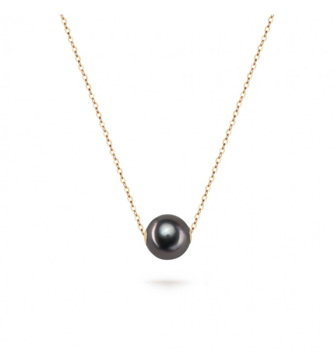 9.0-10.0mm Tahitian Pearl Floating Pendant in 18K Gold - AAAA Quality