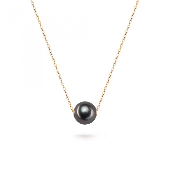 9.0-10.0mm Tahitian Pearl Floating Pendant in 18K Gold - AAAA Quality