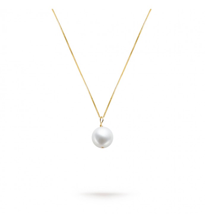 Gold Freshwater White Pearl Pendant