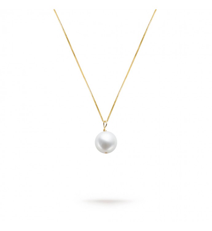 Gold Freshwater White Pearl Pendant
