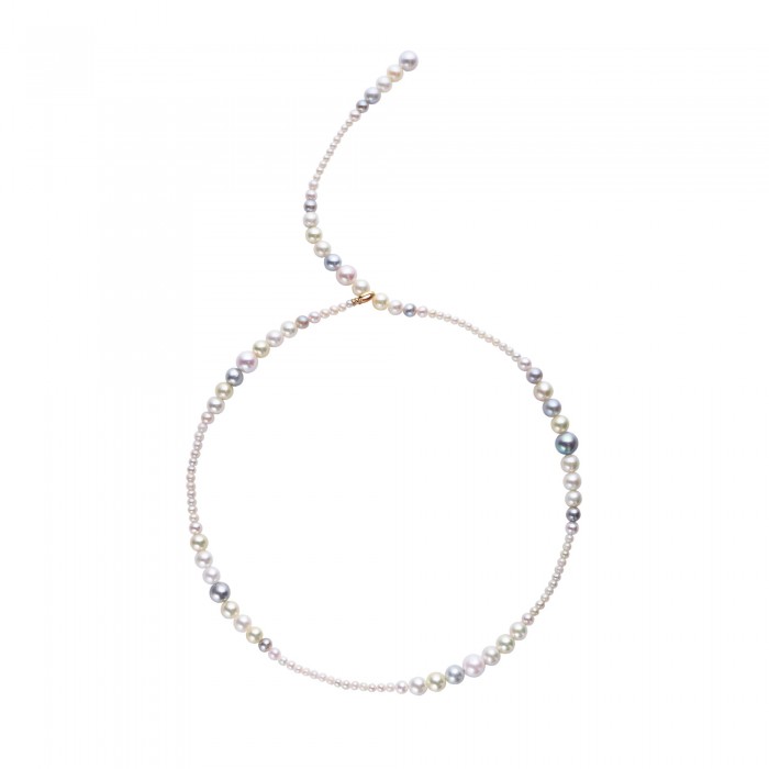 Tri-Color Akoya Pearl Long Necklace