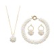 White Multi-strand Rice Freshwater Pearl Isabel Jewelry Set Of 3