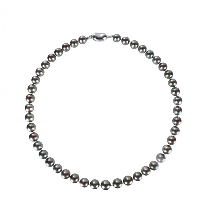8.4-10.2mm Peacock Tahitian Pearl Necklace - AAAAA Quality
