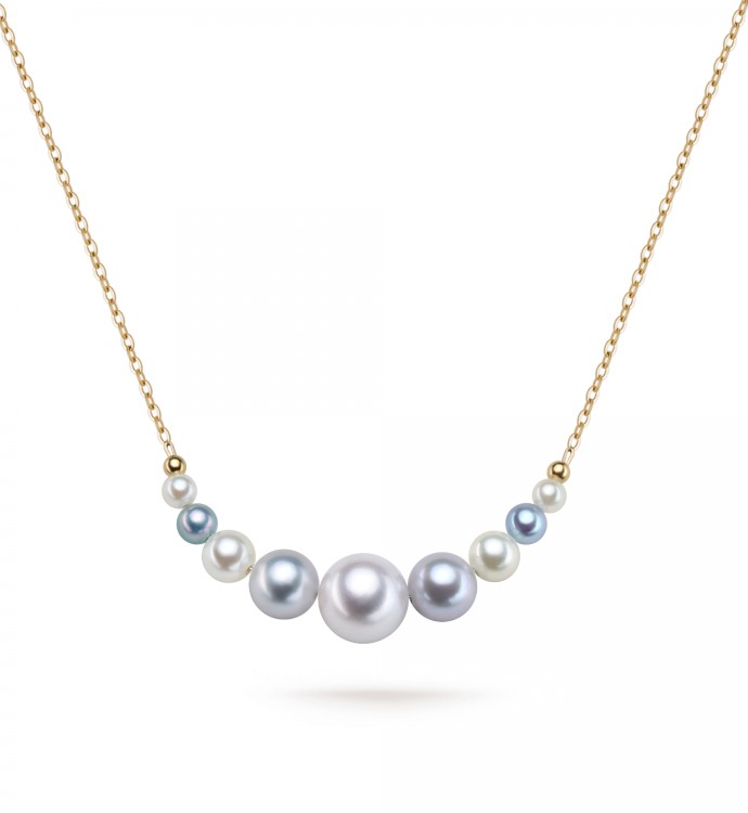 2.5-8.0mm Akoya Pearl Smile Pendant in 18K Gold - AAAA Quality