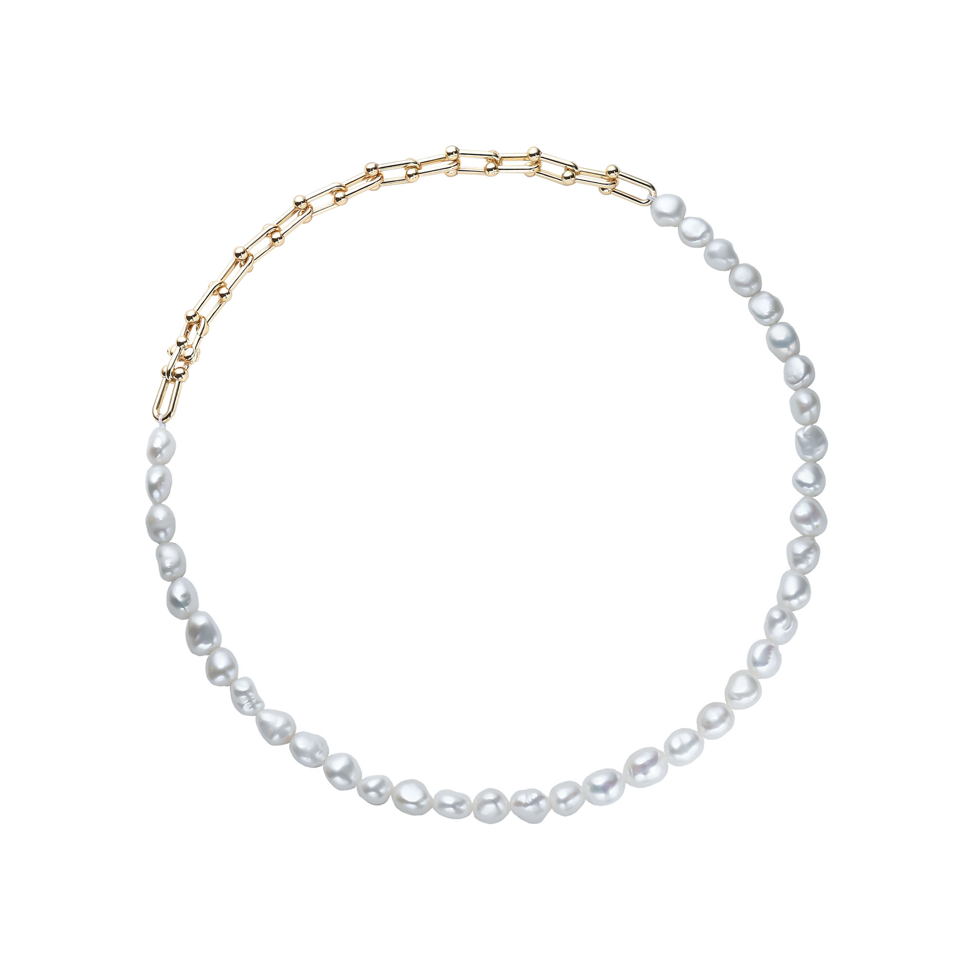 ★PEARLY MORE★ Bold Pearl Clip Chain Necklace Pearl Paper Clip Chain Necklace - Minimalist Jewelry | And Arlen