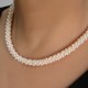White Vintage Multi-strand Rice Freshwater Pearl Necklace
