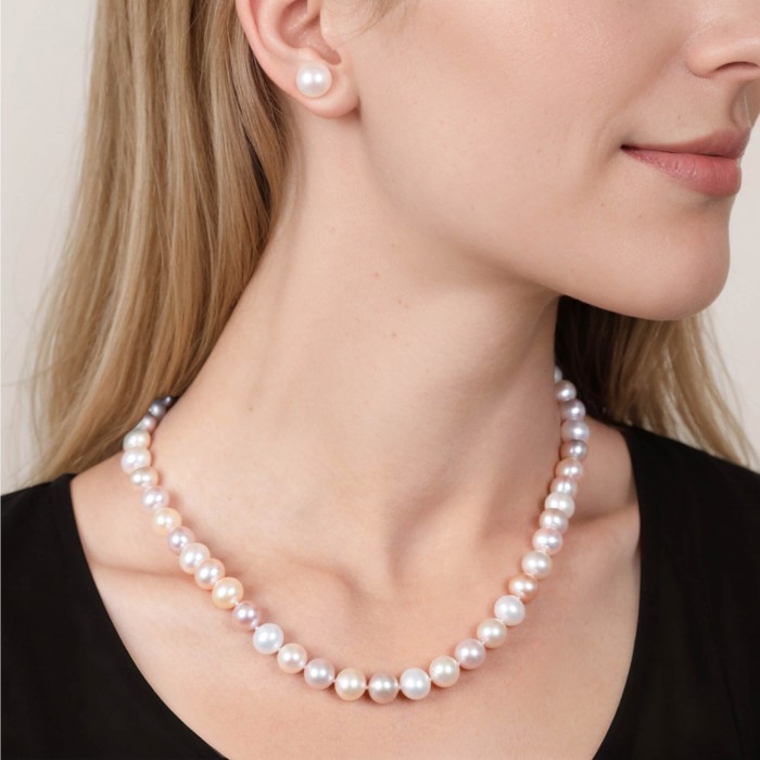 18 Inch 8.5-9.0 mm AA+ Multicolor Freshwater Pearl Necklace