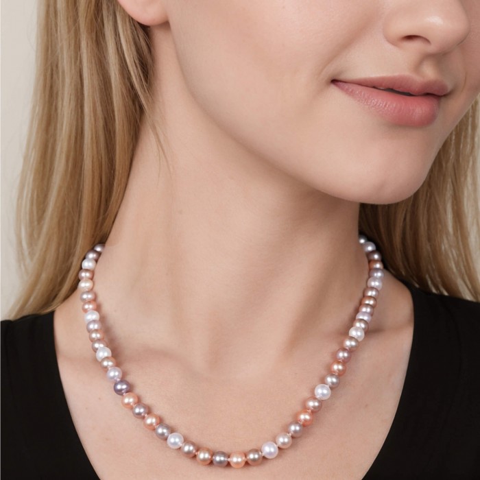 18 Inch 6.5-7.0 mm AAA Multicolor Freshwater Pearl Necklace
