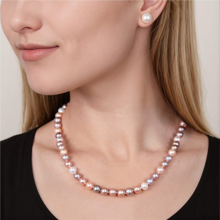 18 Inch 7.5-8.0 mm AAA Multicolor Freshwater Pearl Necklace
