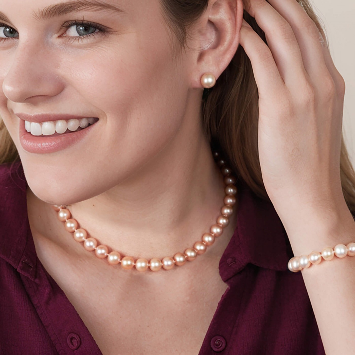 [Fine Jewelry] Akoya+Freshwater Pearl 8-9mm+5-6mm Transition Necklace w/ 18k Gold