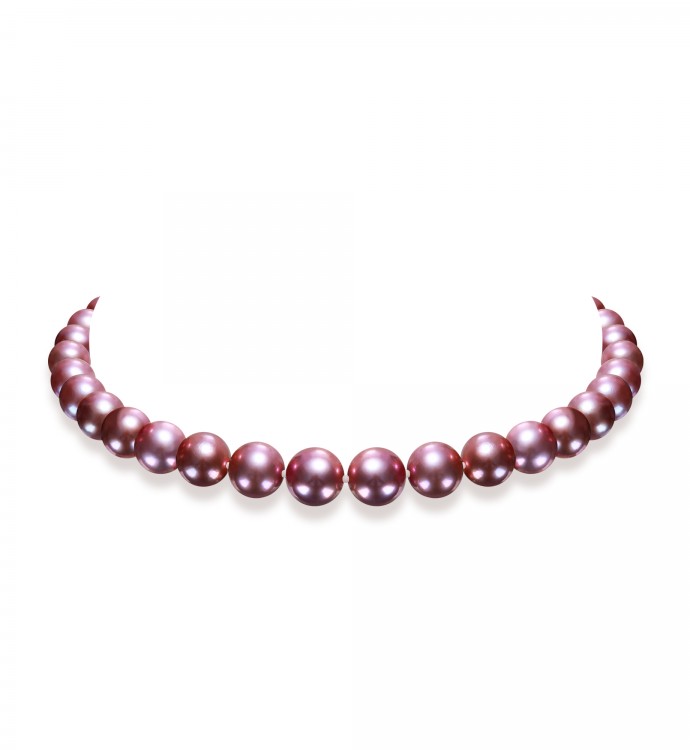 9.0-12.0mm Lavender Freshwater Pearl Necklace - AAAA Quality
