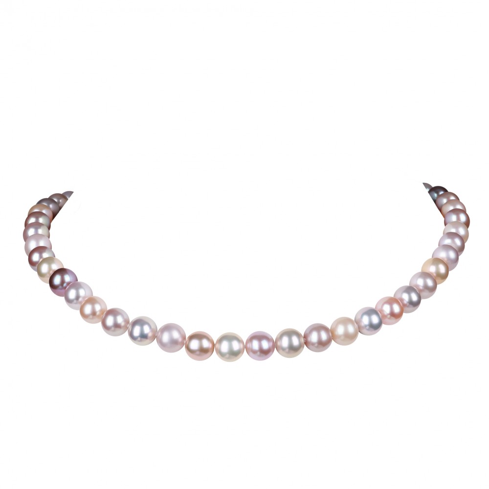 9.0-10.0mm Multicolor Freshwater Pearl Necklace - AAAA Quality