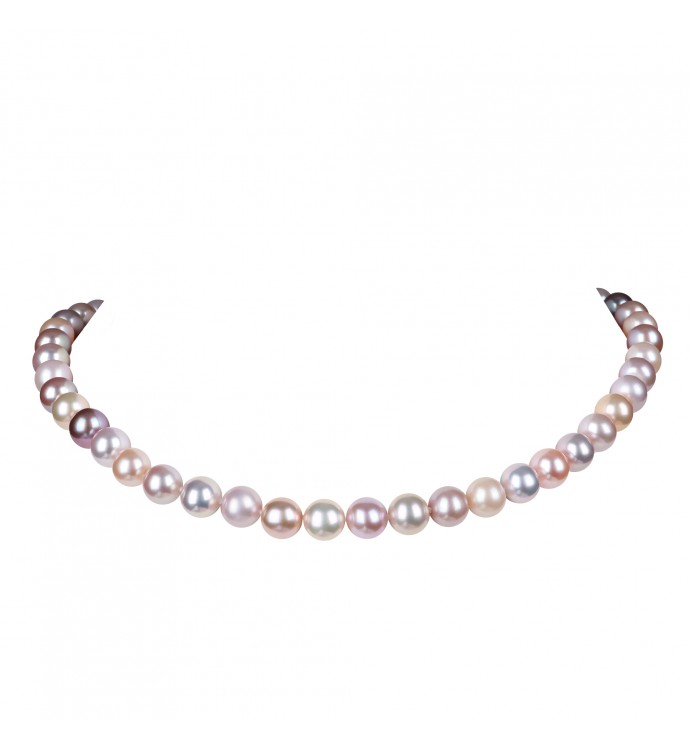 9.0-10.0mm Multicolor Freshwater Pearl Necklace - AAAA Quality